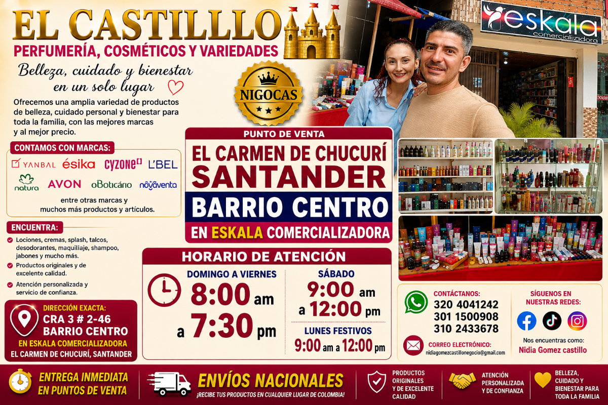 EL CASTILLO 🏰 perfumería cosméticos y variedades . Nidia Gómez castillo